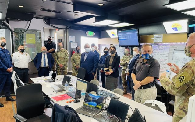 Secretary of Army with government officials and Mayor of City of Dallas